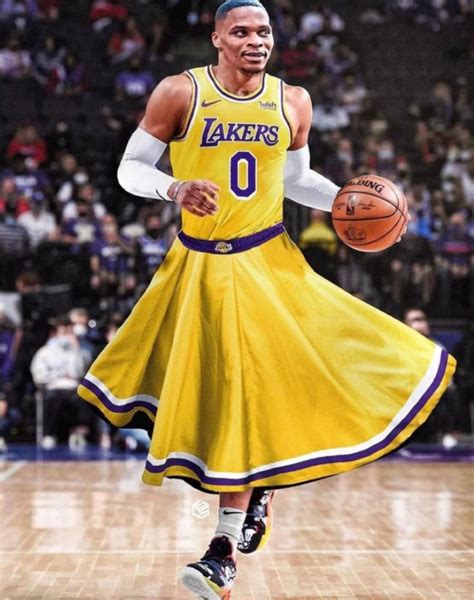 PHOTO Russell Westbrook In A Lakers Jersey Dress Combo