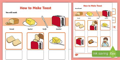 How to Make Toast Worksheet (l'enseignant a fait) - Twinkl