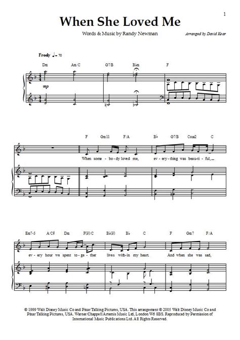 When She Loved Me Piano Sheet Music - Sarah McLachlan - Download & Print