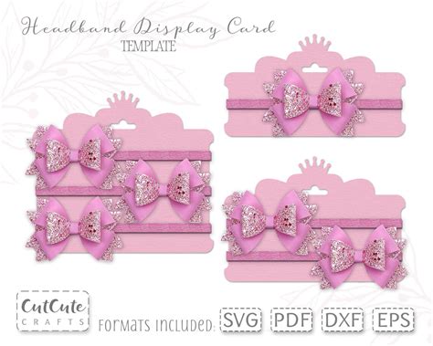 Headband Display Card Template SVG Elastic Headband Display | Etsy