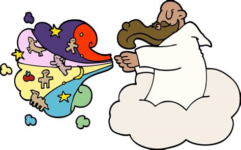 cartoon doodle god creating universe 12169984 Vector Art at Vecteezy