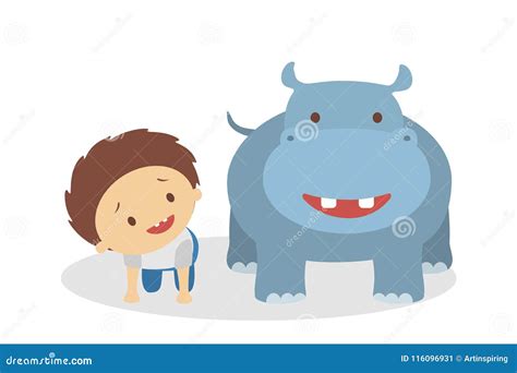 Babies with animals. stock vector. Illustration of adorable - 116096931