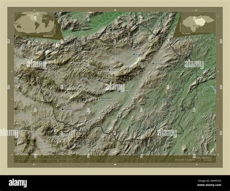 Olancho, department of Honduras. Elevation map colored in wiki style ...