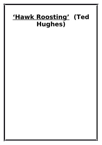 ‘Hawk Roosting’ Poem (Ted Hughes) Comprehension Questions | Teaching ...