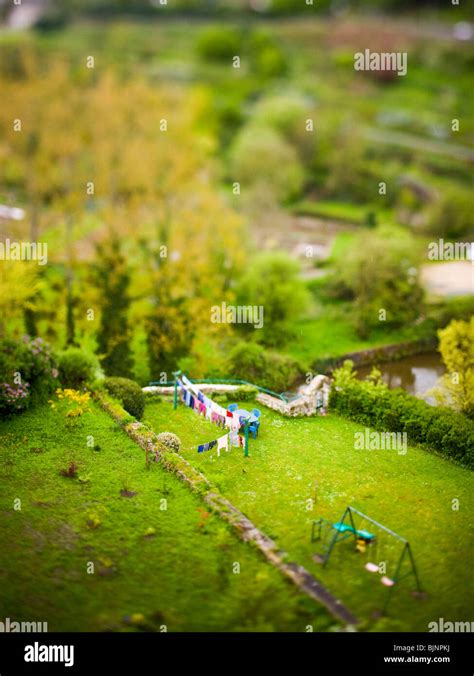 Aerial view of village Stock Photo - Alamy