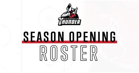 Thunder Announce Season-Opening Roster | Adirondack Thunder