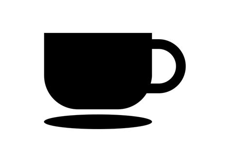 Black Flat Coffee Cup Vector Icon