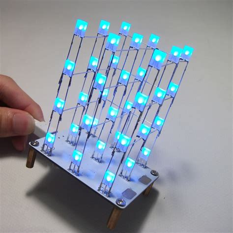 DIY Electronic LED Display Kit 3*3*4 Color 40pcs LEDs Light Cube Sound ...