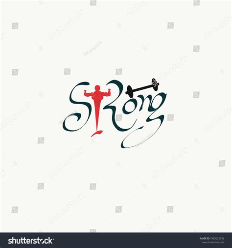 Word Strong Line Art White Background Stock Vector (Royalty Free ...