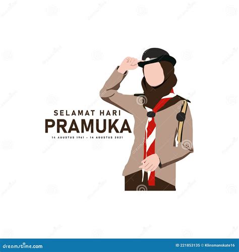 Pramuka Day Poster Template Vector For Indonesian Scout | CartoonDealer ...