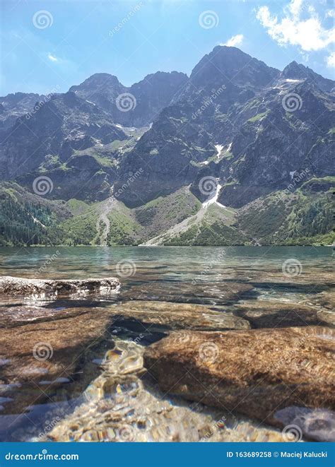 Lake in Tatry mountains stock photo. Image of lake, landscape - 163689258