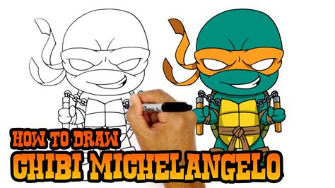 How to Draw Michelangelo | Teenage Mutant Ninja Turtles - YouTube