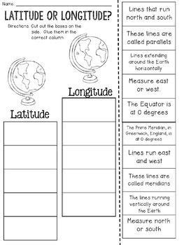 Longitude And Latitude Worksheets Grade 5