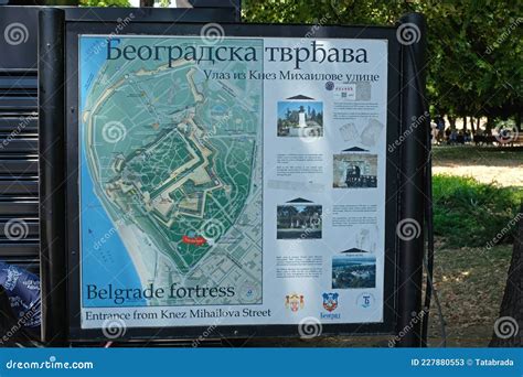 Belgrade fortress map editorial stock photo. Image of belgrade - 227880553