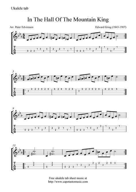 Free Ukulele Sheet Music | Free Sheet Music Scores: Free ukulele tab ...