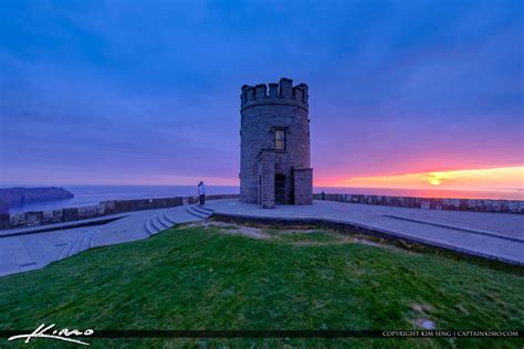 Tower View at Sunset Cliffs of Moher County Clare Ireland | Royal Stock ...