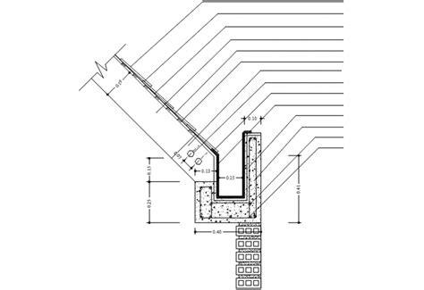 Gutter connection structure and construction details dwg file - Cadbull