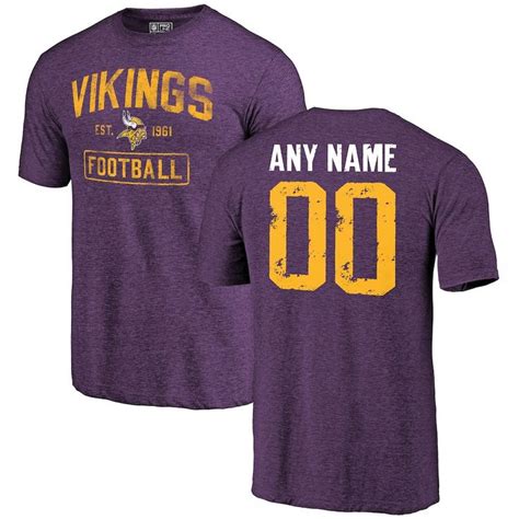 Men's Minnesota Vikings Purple Distressed Custom Name & Number Tri ...