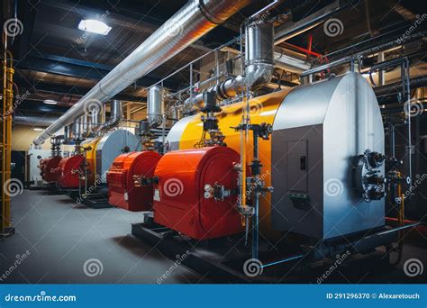 Modern Boiler Room Equipment Stock Photo - Image of valve, technology: 291296370