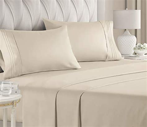 CGK Unlimited Queen Size Sheet Set - 4 Piece Set - Hotel Luxury Bed Sheets, Cream — Deals from ...