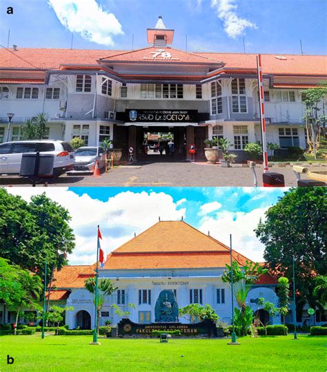 a The front gate view of Dr. Soetomo General Hospital, Surabaya ...