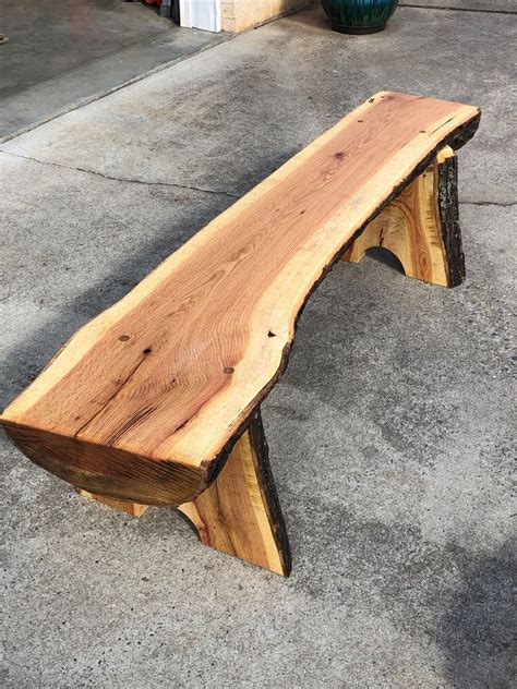 Red oak live edge bench - Log benches outdoor in 2020 | Wooden bench outdoor, Wood bench outdoor ...