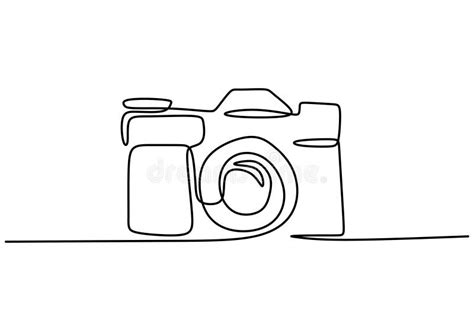 Digital Camera One Line Drawing. Vector Illustration Gadget Technology ...