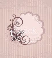 Vintage Pink Frame With Butterfly Stock Clipart | Royalty-Free | FreeImages