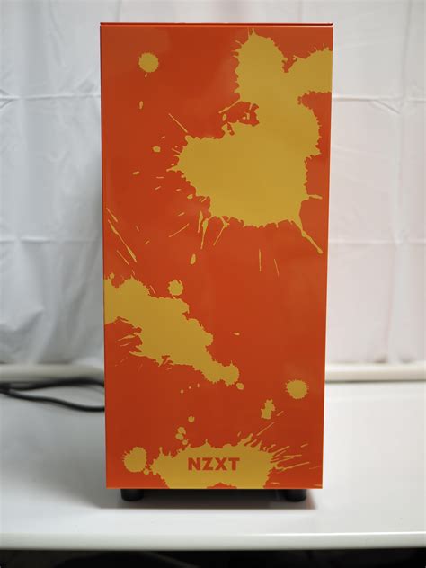 Powder coated PC case. NZXT H7 orange × yellow【splatter】 for ASRock ...