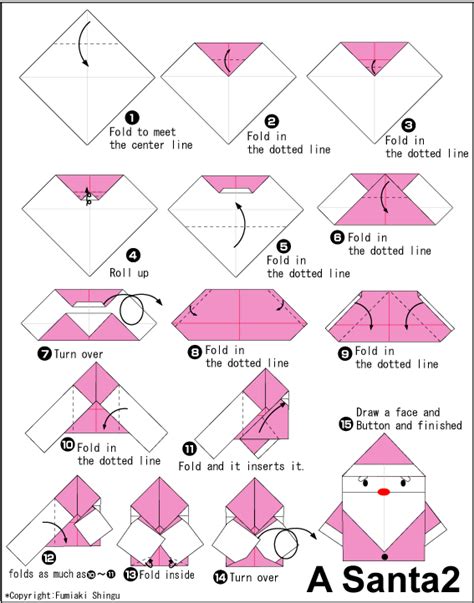 Santa 2 - Easy Origami instructions For Kids