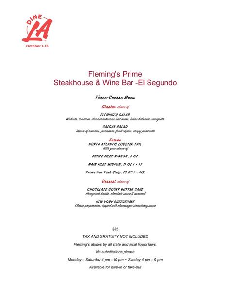 Fleming's Steakhouse Menu Shop | cityofclovis.org