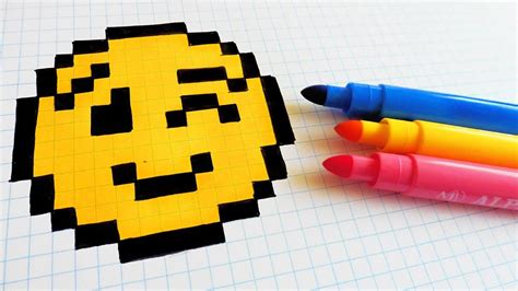 Handmade Pixel Art - How To Draw a Emoji #pixelart | Pixel art, Pixel ...