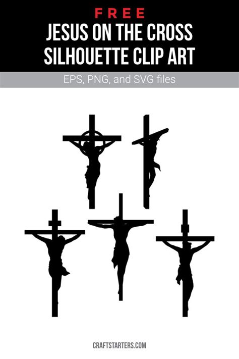 Free Jesus On The Cross Silhouette Clip Art | Cross silhouette, Jesus ...