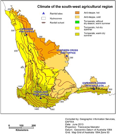 3 Climate map for the south-west agricultural region | Download Scientific Diagram