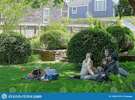 The Sculpture of Seward Johnson Monet, Luncheon on the Grass in Hadwen House Garden, Nantucket ...