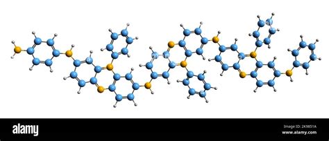 3D image of Aniline Black skeletal formula - molecular chemical structure of dye isolated on ...