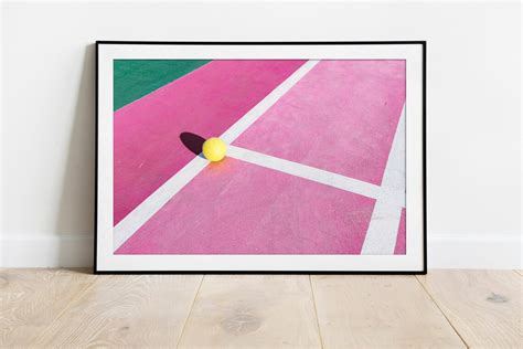 WALL ART Pink Tennis Court, Retro Poster, Wall Print, Digital Download ...