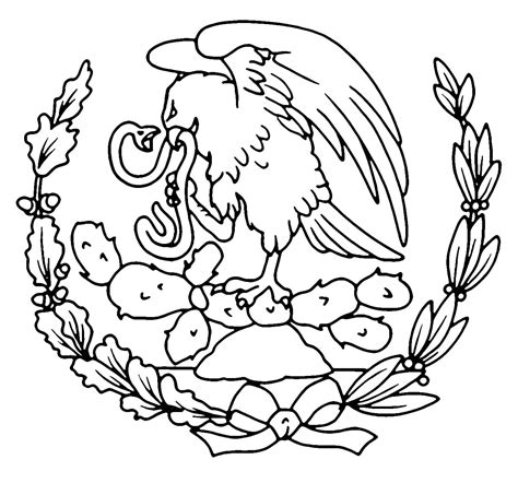 Dibujos de Escudo de México para Colorear - Dibujos-Online.Com