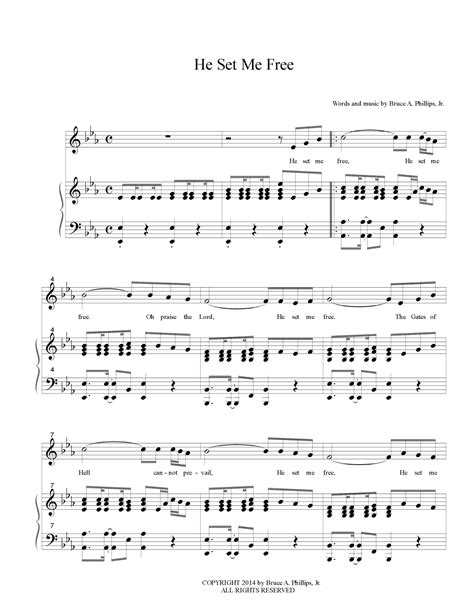 He Set Me Free Sheet Music | Bruce Phillips | Piano & Vocal