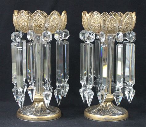 147: (2)19thC French Glass and Crystal Lusters : Lot 147 | Crystals, Antique glass, Victorian ...