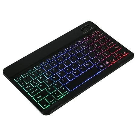 10 inch Wireless Keyboard Ultra-thin Rechargeable Keyboard Three-system ...