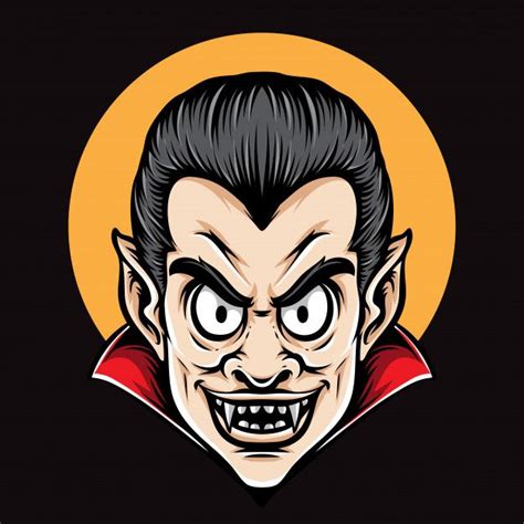 Dracula Head Cartoon Vector Character in 2021 | Cartoons vector, Vector character, Dracula