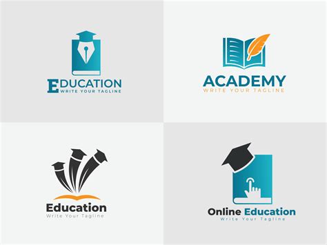 Education logo design set. iconic logo design for educational purpose ...