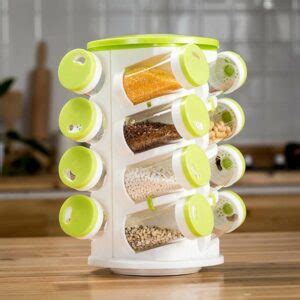 Revolving Spice Rack Stand Condiment Holder Seasoning Bottle Kitchen