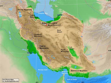 Iran Physical Map - A Learning Family