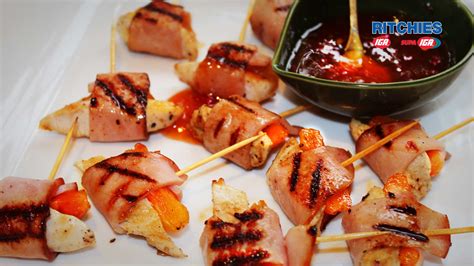 hot chicken bacon and apricot canapés - Love Food