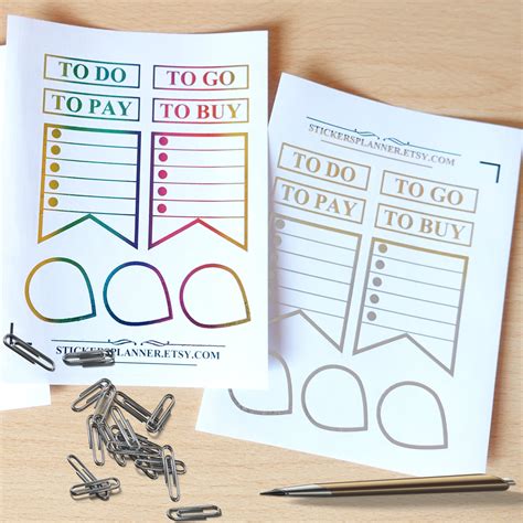 FOIL Planner Stickers Foil Stickers Planner to Do to Pay to - Etsy