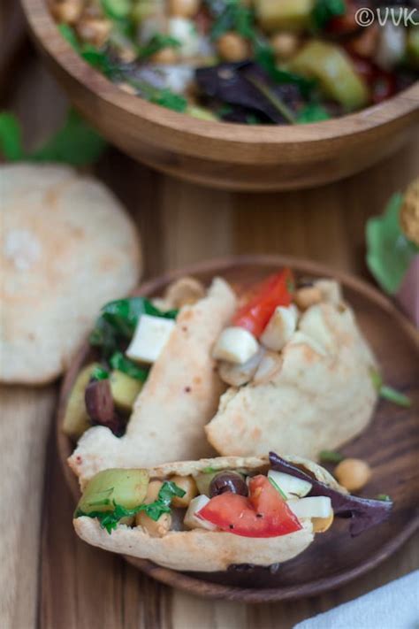 Pita Pocket Salad Wrap - Vidhya’s Vegetarian Kitchen