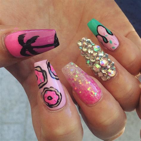 30+ Colourful Acrylic Nail Art Designs , Ideas | Design Trends ...