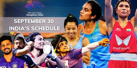 Asian Games 2023 India Schedule Sep 30: Medal events - Shooting, Athletics, Boxing, Badminton ...